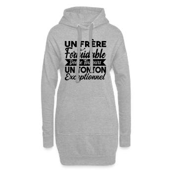 Frère Cadeau / Oncle - Un Tonton Exceptionnel - Sweat-shirt à capuche long Femme - gris chiné - Devant