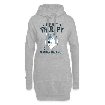 The Best Therapy Is Alaskan Malamute Dog Lover - Sweat-shirt à capuche long Femme - gris chiné - Devant