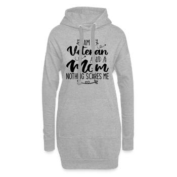 I’m A Veteran And A Mom Nothing Scares Me - Sweat-shirt à capuche long Femme - gris chiné - Devant