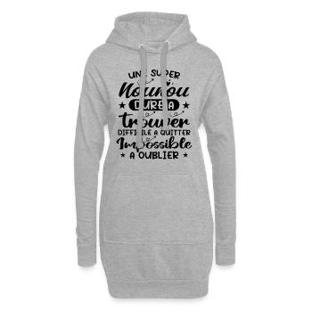 Une Super Nounou - Nounou Adorable - Sweat-shirt à capuche long Femme - gris chiné - Devant