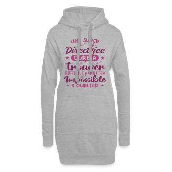 Une Super Directrice - Cadeau Directrice - Sweat-shirt à capuche long Femme - gris chiné - Devant
