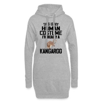 This is my human costume i'm really a kangaroo - Sweat-shirt à capuche long Femme - gris chiné - Devant