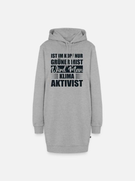 Ist Im Kopf Nur Grüner Mist Wird Man Klimaaktivist - Hoodie-Kleid - Grau meliert