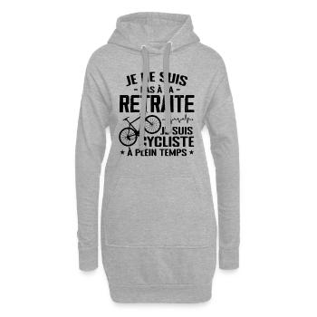 Pas À La Retraite Je Suis Cycliste À Temps Plein - Sweat-shirt à capuche long Femme - gris chiné - Devant