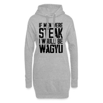 If Men Were Steak I Would Be Wagyu - Sweat-shirt à capuche long Femme - gris chiné - Devant