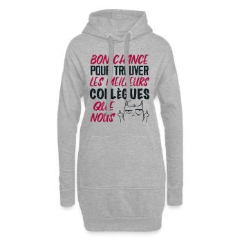 Idée Cadeau Collègue. Départ Collègues Retraite. - Sweat-shirt à capuche long Femme - gris chiné - Devant