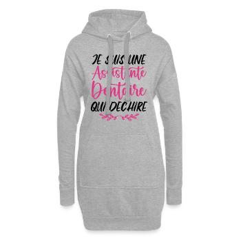 Je suis Assistante Dentaire qui Déchire - Sweat-shirt à capuche long Femme - gris chiné - Devant