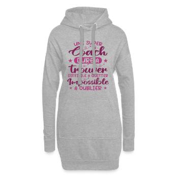 Une Super Coach Dure À Trouver Difficile À Quitter - Sweat-shirt à capuche long Femme - gris chiné - Devant