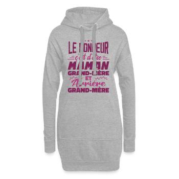 Arrière Grand Mère - Sweat-shirt à capuche long Femme - gris chiné - Devant