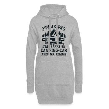J'peux Pas J'me Barre En Camping Car Avec Ma Femme - Sweat-shirt à capuche long Femme - gris chiné - Devant