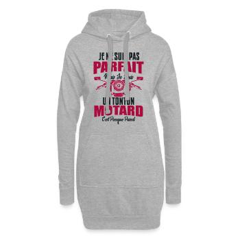 Pas Parfait Mais Je Suis Un Tonton Motard Cadeau - Sweat-shirt à capuche long Femme - gris chiné - Devant
