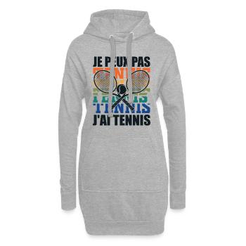 Je Peux Pas J'ai Tennis Idée Cadeau Drôle Homme - Sweat-shirt à capuche long Femme - gris chiné - Devant