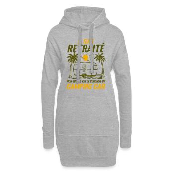 Je Suis Un Retraité Avec Un Camping Car - Sweat-shirt à capuche long Femme - gris chiné - Devant