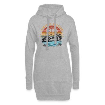 1995 Cadeau Anniversaire Vintage Rétro Né en 1995 - Sweat-shirt à capuche long Femme - gris chiné - Devant