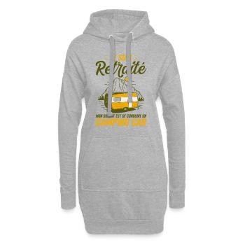 Je Suis Un Retraité Avec Un Camping Car - Sweat-shirt à capuche long Femme - gris chiné - Devant
