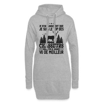 Chasse Pour Homme Cerf Cadeau Chasse Hommes - Sweat-shirt à capuche long Femme - gris chiné - Devant