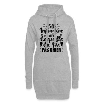 Cette Infirmière est Une Fée - Humour Infirmière - Sweat-shirt à capuche long Femme - gris chiné - Devant