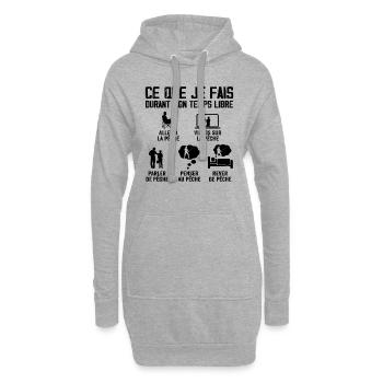 Pêcheurs humour| bonne ambiance de pêcheur - Sweat-shirt à capuche long Femme - gris chiné - Devant
