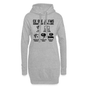 Ce Que je Fais Durant Mon Temps Libre Poker - Sweat-shirt à capuche long Femme - gris chiné - Devant