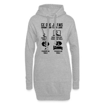 Ce Que Je Fais Durant Mon Temps Libre Voile - Sweat-shirt à capuche long Femme - gris chiné - Devant