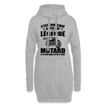 C'est Compliqué D'être Une Légende et Un Motard - Sweat-shirt à capuche long Femme - gris chiné - Devant