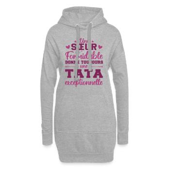 Une Sœur Formidable Donne Une Tata Exceptionnelle - Sweat-shirt à capuche long Femme - gris chiné - Devant