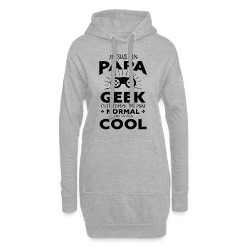 Je suis un Papa Geek - Cadeau Gaming - Sweat-shirt à capuche long Femme - gris chiné - Devant