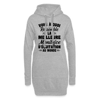 Der beste Reitlehrer der Welt - Hoodie-Kleid - Grau meliert - Vorne