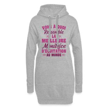 Der beste Reitlehrer der Welt - Hoodie-Kleid - Grau meliert - Vorne