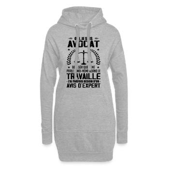 Oui Je Suis Avocat Humour - Cadeau D'anniversaire - Sweat-shirt à capuche long Femme - gris chiné - Devant
