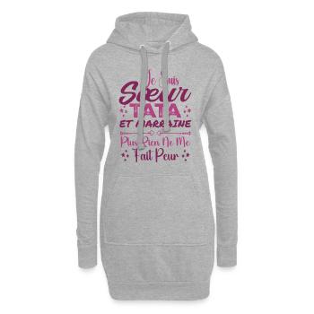 Schwester Tata und Patentante - Hoodie-Kleid - Grau meliert - Vorne