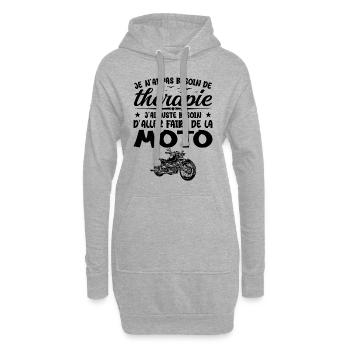 Motarde Besoin de faire de la Moto Humour Cadeau - Sweat-shirt à capuche long Femme - gris chiné - Devant
