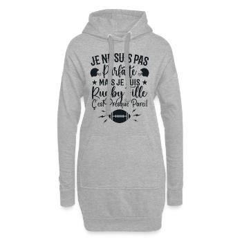 Rugby Femme Fille Cadeau Joueur De Rugby - Sweat-shirt à capuche long Femme - gris chiné - Devant