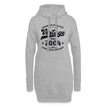 Vintage Mai 2004 Jahrgang 2004 Geburtstag 2004 - Hoodie-Kleid - Grau meliert - Vorne