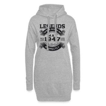 Legende Mai 1947 Jahrgang 1947 Geburtstag 1947 - Hoodie-Kleid - Grau meliert - Vorne