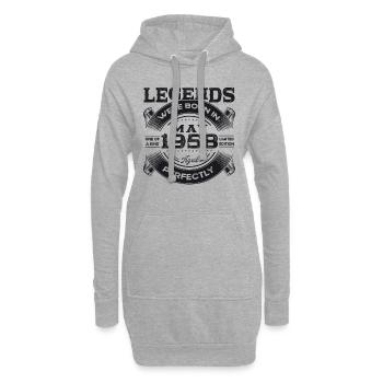 Légendes Mai 1958 Millésime 1958 Anniversaire 1958 - Sweat-shirt à capuche long Femme - gris chiné - Devant