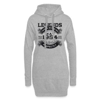 Légende Mai 1954 Né en 1954 Anniversaire 1954 - Sweat-shirt à capuche long Femme - gris chiné - Devant