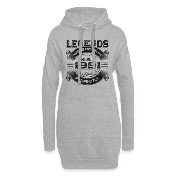 Légende Mai 1991 Millésime 1991 Anniversaire 1991 - Sweat-shirt à capuche long Femme - gris chiné - Devant
