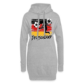 Fußball Deutschland Fussball Fan - Hoodie-Kleid - Grau meliert - Vorne