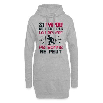 Wenn Papua es nicht reparieren kann, kann es niemand - Hoodie-Kleid - Grau meliert - Vorne