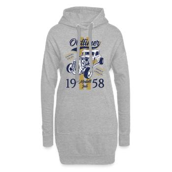 66. Geburtstag Oldtimer Juli 1958 Jahrgang 1958 - Hoodie-Kleid - Grau meliert - Vorne