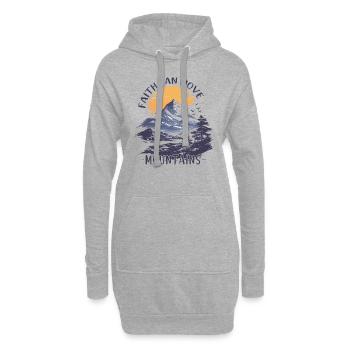 Faith can move Mountains, christliches Geschenk. - Hoodie-Kleid - Grau meliert - Vorne