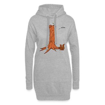 Astrein Cartoon Illustration Text schwarz - Hoodie-Kleid - Grau meliert - Vorne