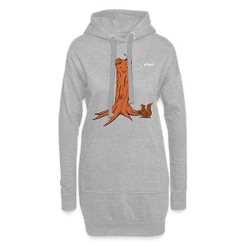 Astrein Cartoon Illustration Text weiß - Hoodie-Kleid - Grau meliert - Vorne