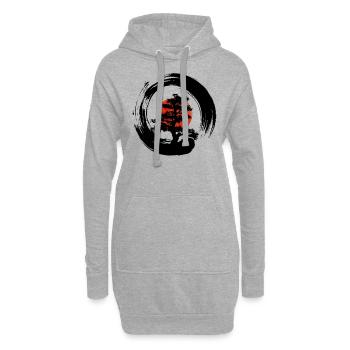 Japanischer Bonsaibaum Zen Enso - Hoodie-Kleid - Grau meliert - Vorne