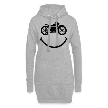 Motard Avec Le Sourire Pour Passionné De Motos - Sweat-shirt à capuche long Femme - gris chiné - Devant