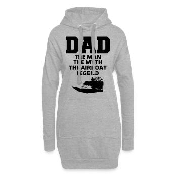 Airboat Fanboat Airboating Papa Fête des Pères - Sweat-shirt à capuche long Femme - gris chiné - Devant