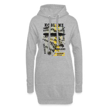 Koblenz Deutschland Stadt Skyline Heimat Liebe - Hoodie-Kleid - Grau meliert - Vorne