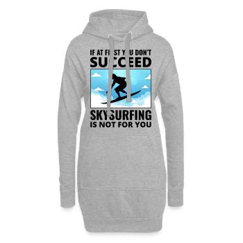 Skysurf Parachutisme Extreme Sport Skydiver Drôle - Sweat-shirt à capuche long Femme - gris chiné - Devant