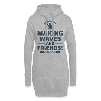 Aquagym Fitness aquatique Aqua Exercice - Sweat-shirt à capuche long Femme - gris chiné - Devant